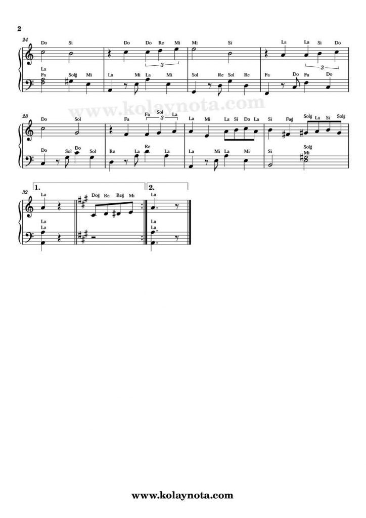 Por una Cabeza -Piyano Notası - 2
