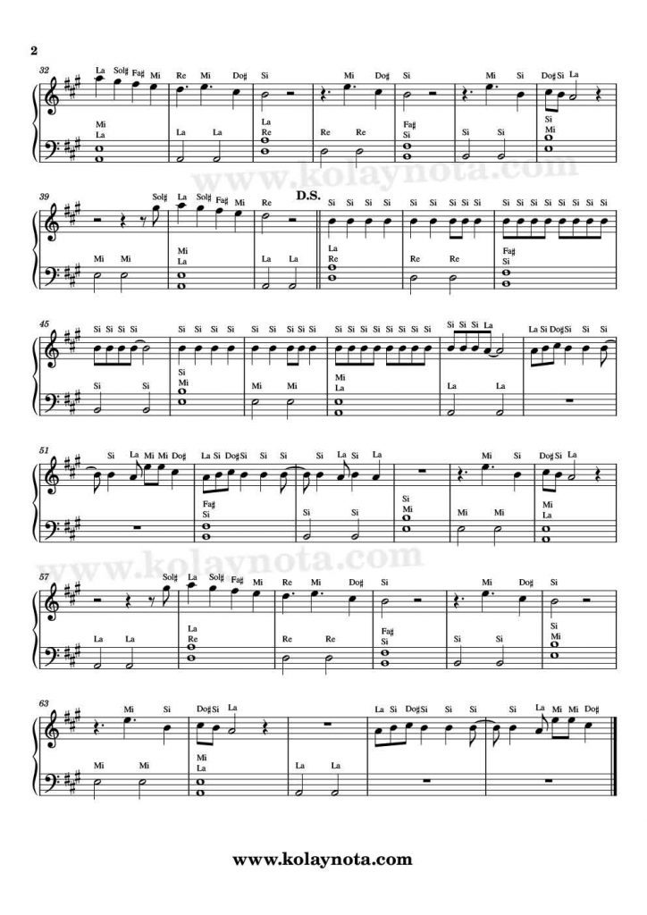 As It Was - Kolay Piyano Notası - 2